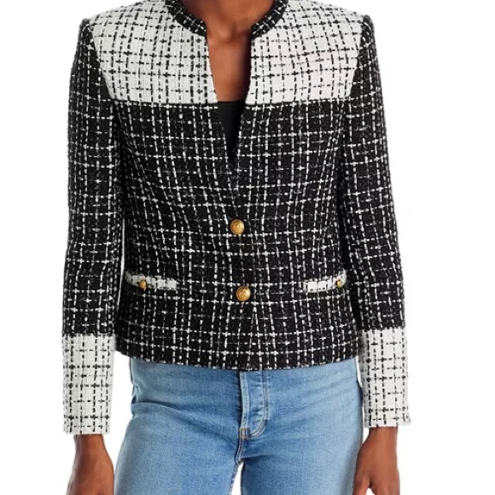 Alice and Olivia, Jaydn Tweed Combo Jacket, US 8
